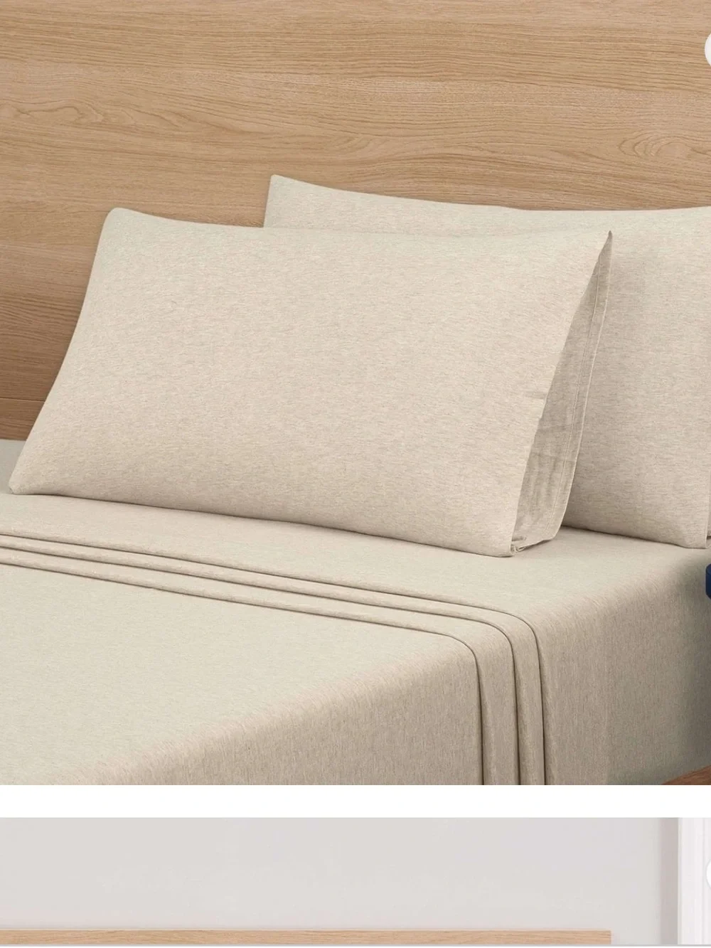 Classic Cream Bed Sheet Set with Pillowcases - Jersey extra soft queen set